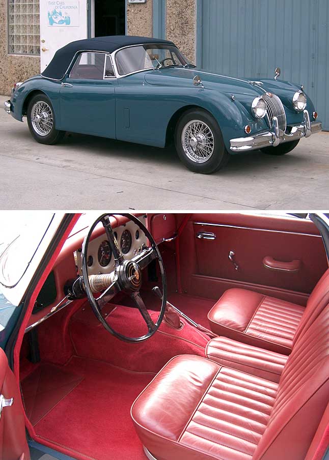 1954 JAGUAR XK140 MC ROADSTER - WHITE/RED LEATHER. CHROME WIRES.